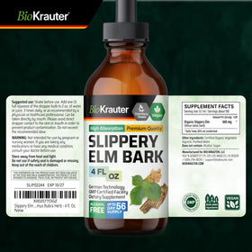 Flacon de teinture d'écorce de slippery elm BIO KRAUTER avec fond neutre
