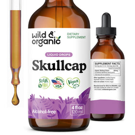 Flacon de teinture d'herbe de scutellaire Wild & Organic 4 oz
