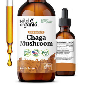 Flacon de teinture de champignon chaga Wild & Organic 60 ml