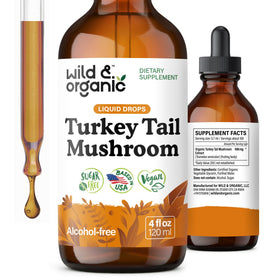 Flacon de teinture de champignon Turkey Tail Wild & Organic 4 oz