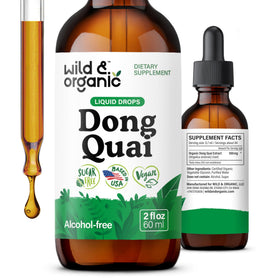 Flacon de teinture de Dong Quai Wild & Organic 2 oz vue de face