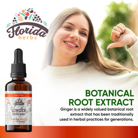 Flacon de Teinture de Gingembre Bio FLORIDA HERBS avec étiquette