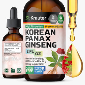 Flacon de teinture de ginseng Panax coréen BIO KRAUTER vue de face