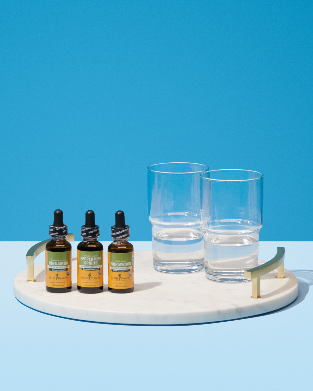 Flacon de teinture de menthe poivrée Herb Pharm avec dosage