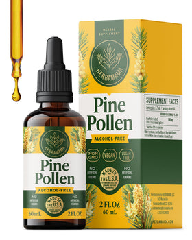 Flacon de teinture de pollen de pin HERBAMAMA 150g vue de face