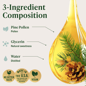 Flacon de teinture de pollen de pin HERBAMAMA avec compte-gouttes