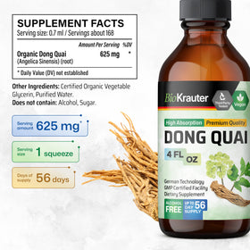 Flacon de teinture de racine de dong quai BIO KRAUTER avec goutte à goutte