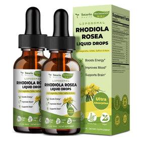 Flacon de teinture de Rhodiola Rosea de Totaria avec étiquette visible