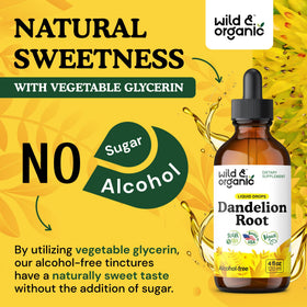 Flacon de teinture de Rhodiola Rosea Wild & Organic avec ingrédients