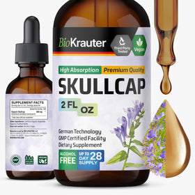 Flacon de teinture de skullcap BIO KRAUTER 2 fl oz vue de face