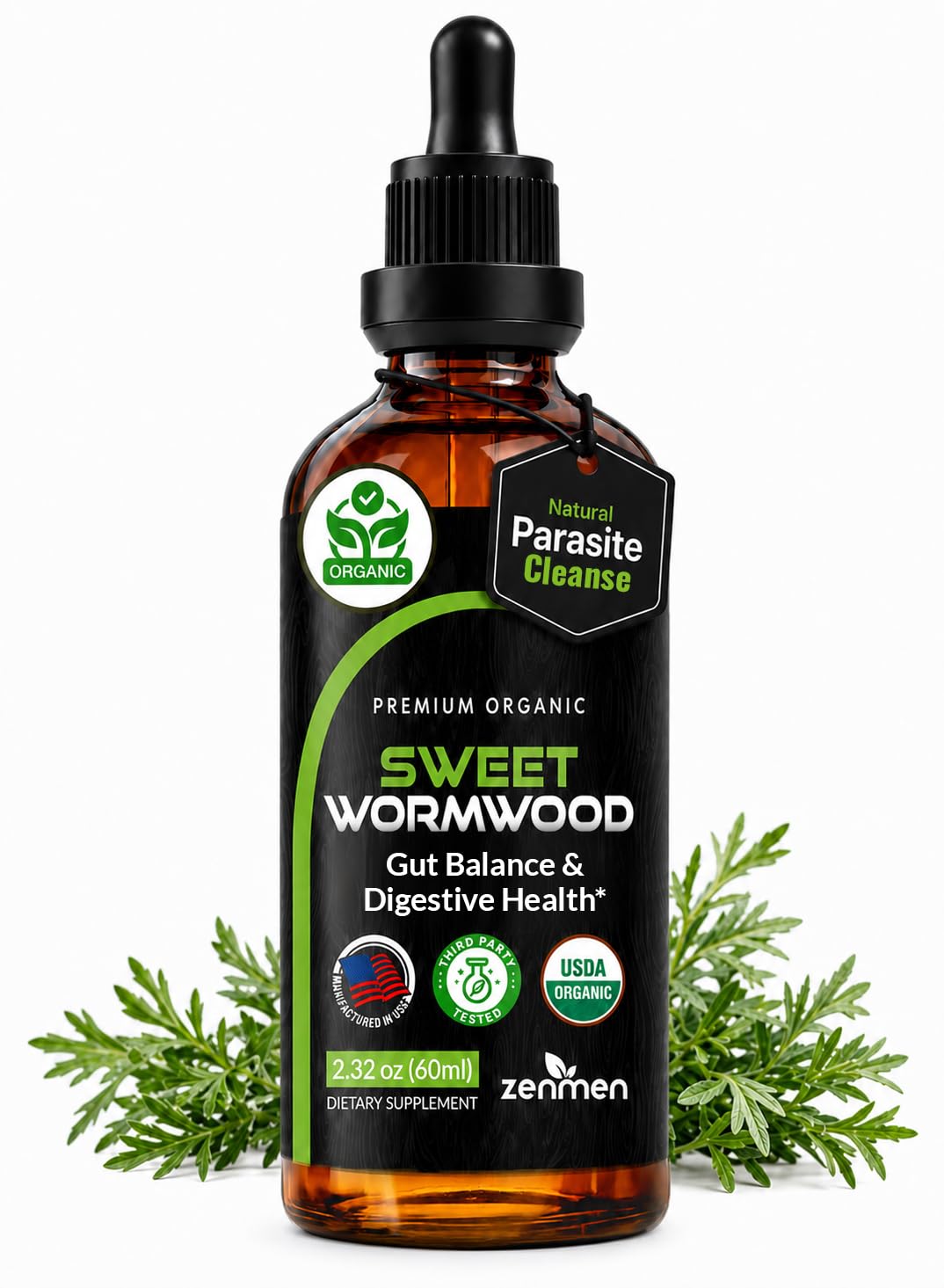 Flacon de teinture de verveine sucrée Zenmen 200mg vue de face