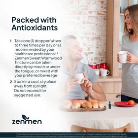 Flacon de teinture de verveine sucrée Zenmen sur une table en bois