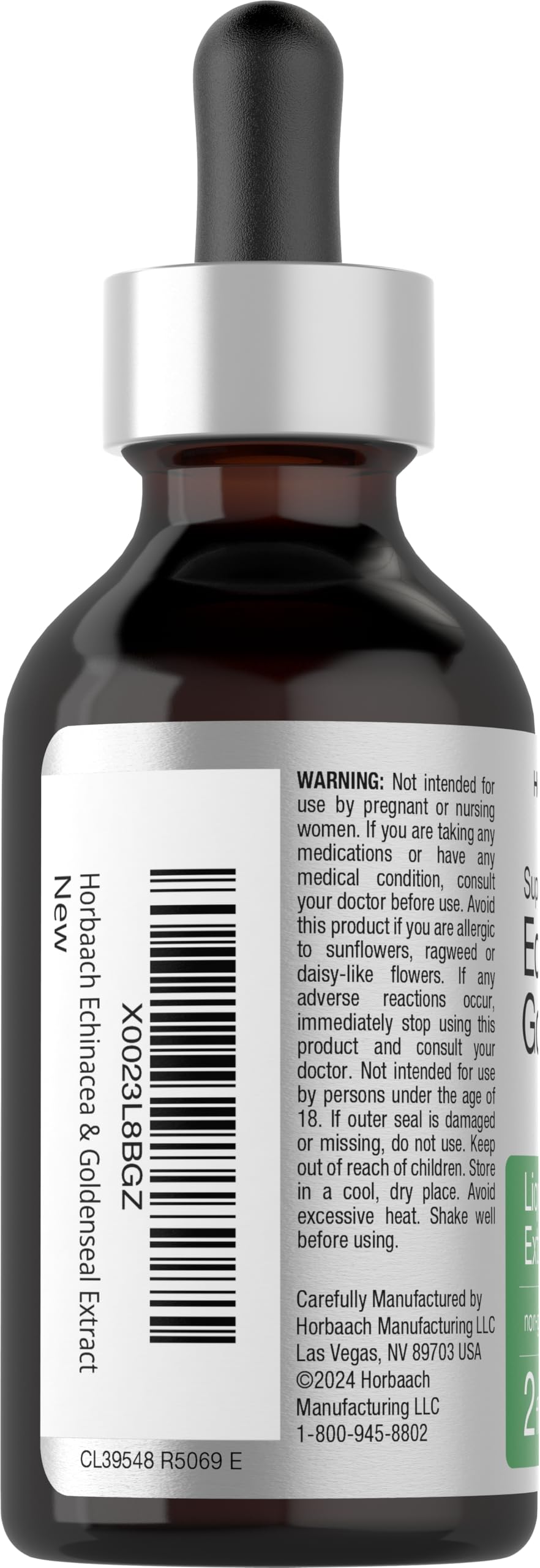 Flacon de teinture Echinacea Goldenseal avec goutte compte-gouttes