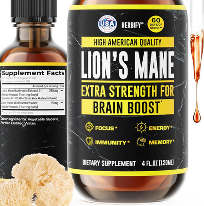 Flacon de teinture HERBIFY Champignon Lion's Mane 120 ml