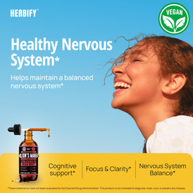 Flacon de teinture Lion's Mane HERBIFY avec étiquette