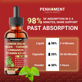 Flacon de teinture Penhoment 10in1 Mélisse avec des herbes à côté