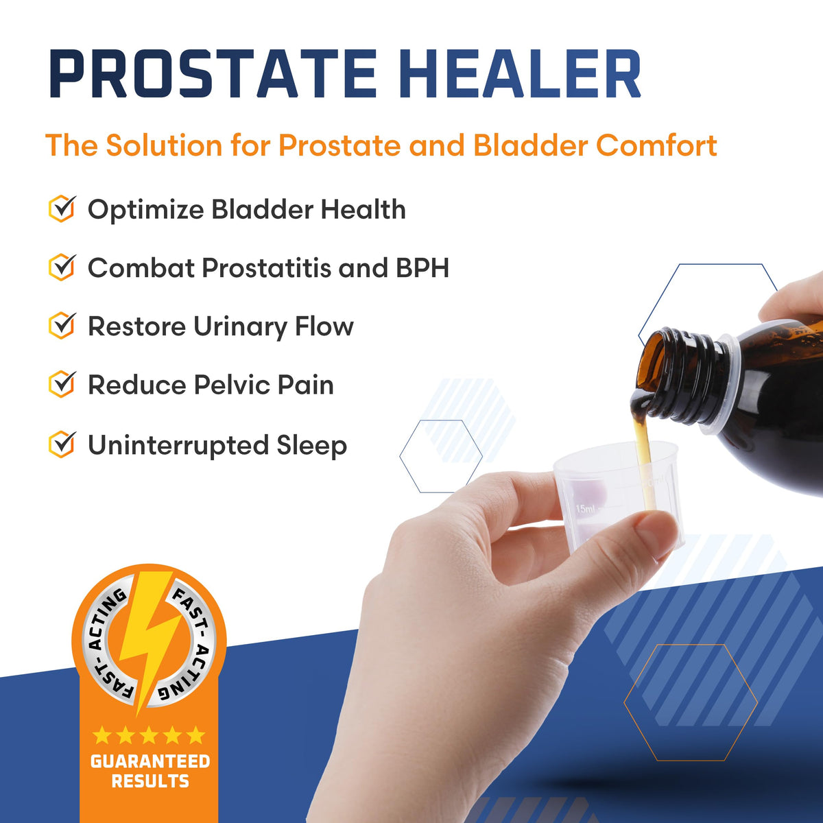 Flacon de teinture Prostate Healer avec étiquette détaillée