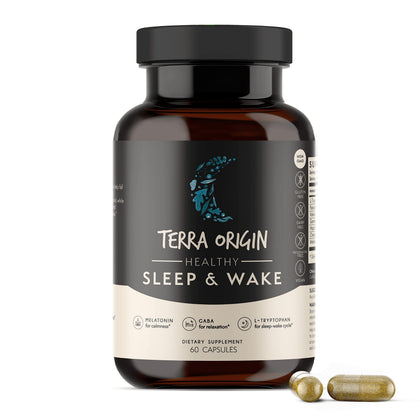 Flacon de TERRA ORIGIN Sommeil Naturel 60 capsules vue de face