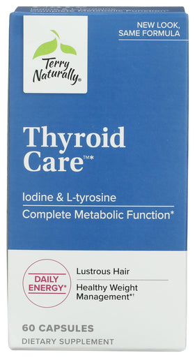 Flacon de Terry Naturally Thyroid Care Plus 60 capsules vue avant