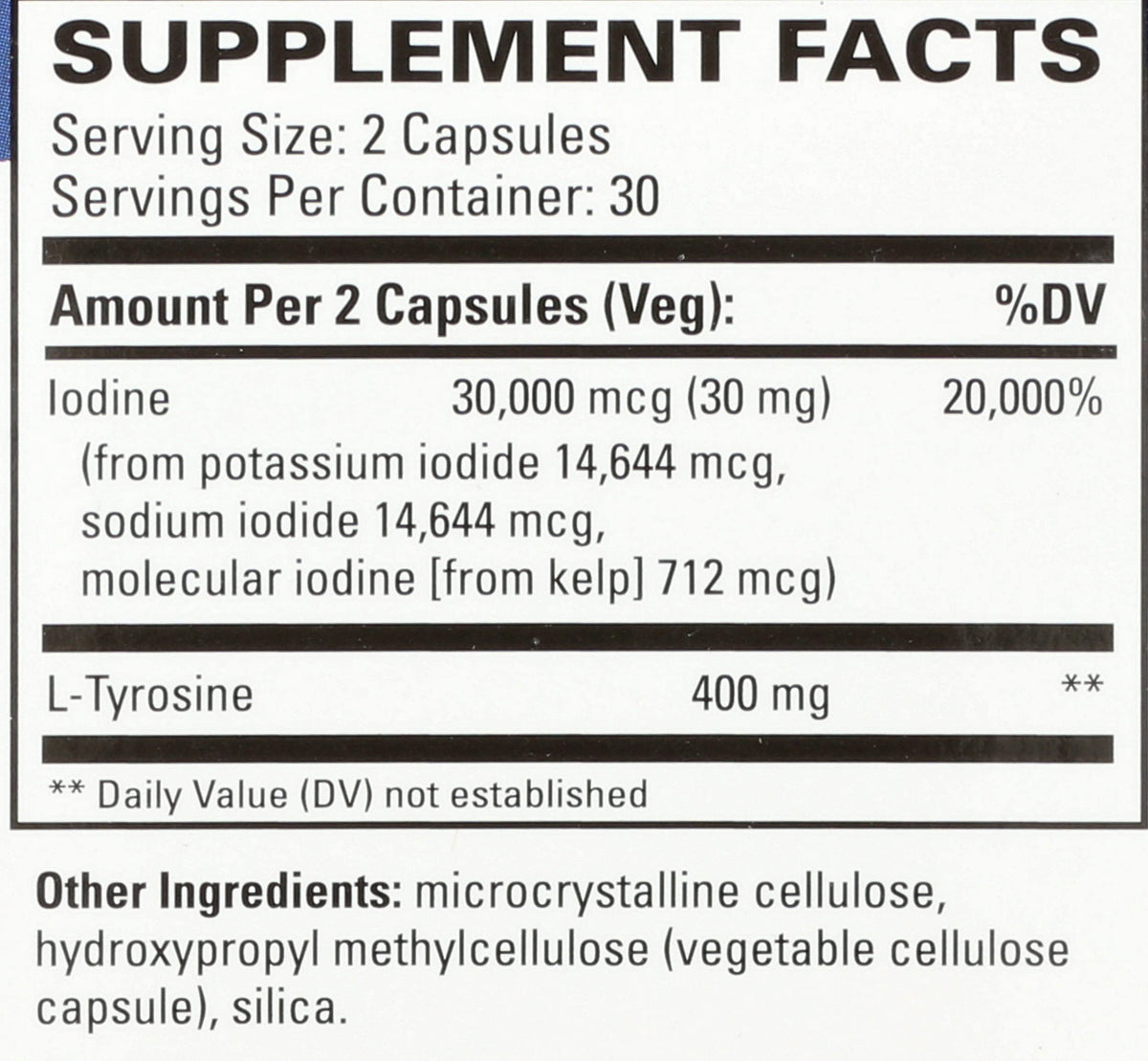 Flacon de Terry Naturally Thyroid Care Plus avec étiquette visible