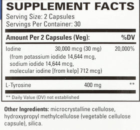 Flacon de Terry Naturally Thyroid Care Plus avec étiquette visible