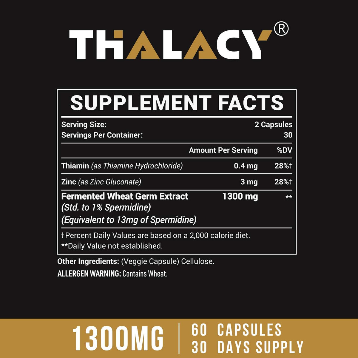 Flacon de Thalacy Spermidine 240 capsules vue de côté