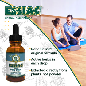 Flacon de thé Essiac avec étiquette bio