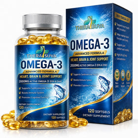 Flacon de TheraSuva Huile de Poisson Alaskienne 2000mg Omega-3
