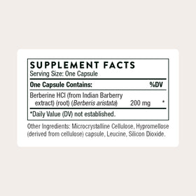 Flacon de THORNE Berberine 200 mg avec étiquette visible