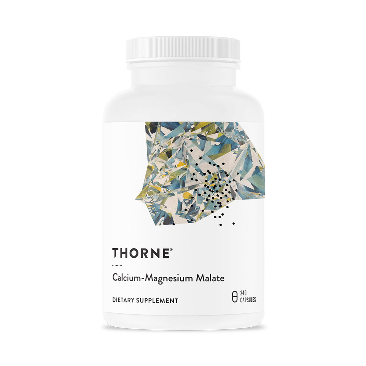 Flacon de THORNE Calcium-Magnesium Malate 240 capsules vue de face
