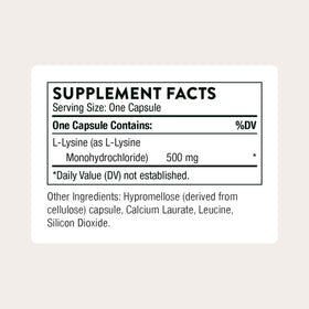 Flacon de THORNE L-Lysine 500 mg avec capsules