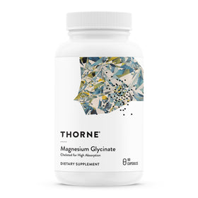 Flacon de THORNE Magnesium Glycinate 90 capsules vue de face