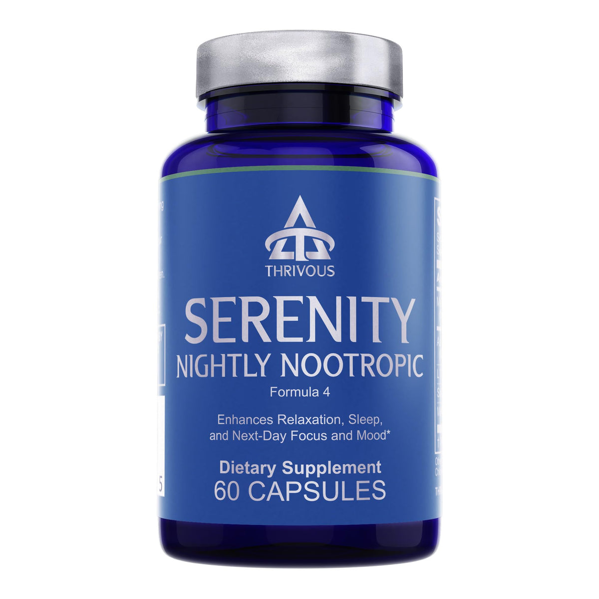 Flacon de Thrivous Serenity Complément Alimentaire Nuit 60 Capsules