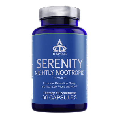Flacon de Thrivous Serenity Complément Alimentaire Nuit 60 Capsules
