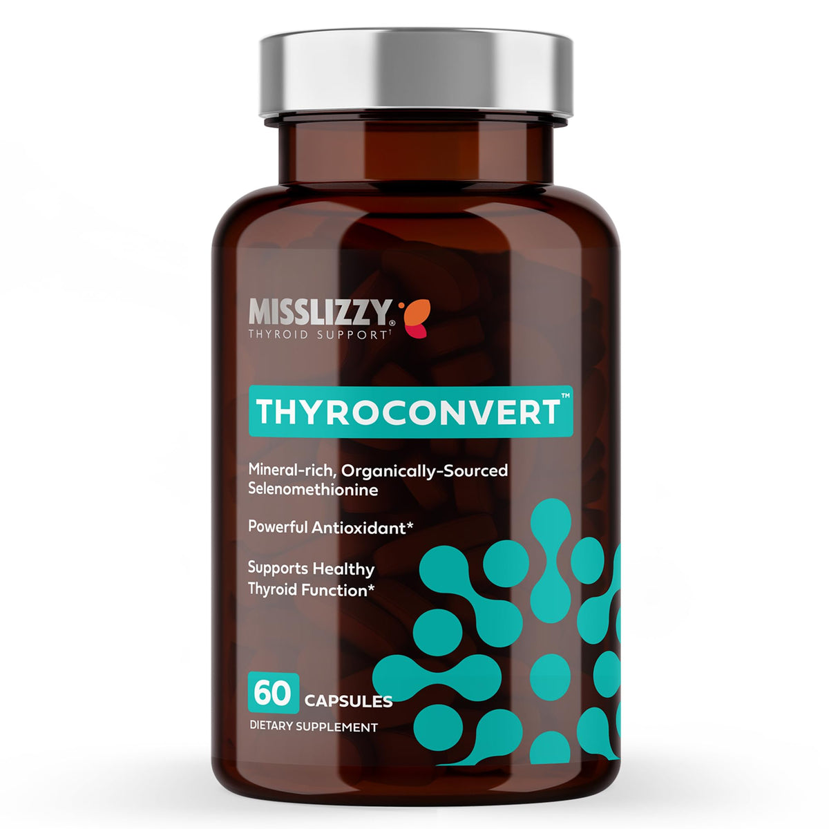 Flacon de ThyroConvert Miss Lizzy avec 60 capsules de selenométhionine bio