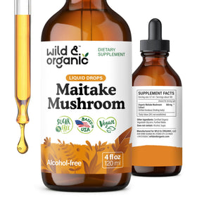 Flacon de tincture de champignon maitake Wild & Organic 4 oz