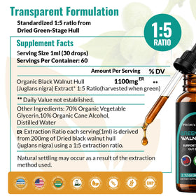 Flacon de Tincture de Coque de Noyer Noir Zenmen sur fond naturel