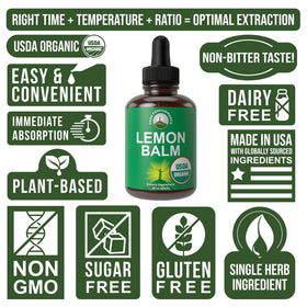 Flacon de Tincture de Mélisse Bio Peak Performance avec gouttes