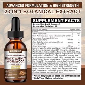 Flacon de tincture de noix noire et absinthe Lickshine 1000MG
