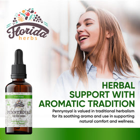 Flacon de Tincture de Pennyroyal Bio FLORIDA HERBS avec étiquette