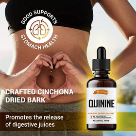 Flacon de Tincture de Quinine SIRUNES sur une table en bois