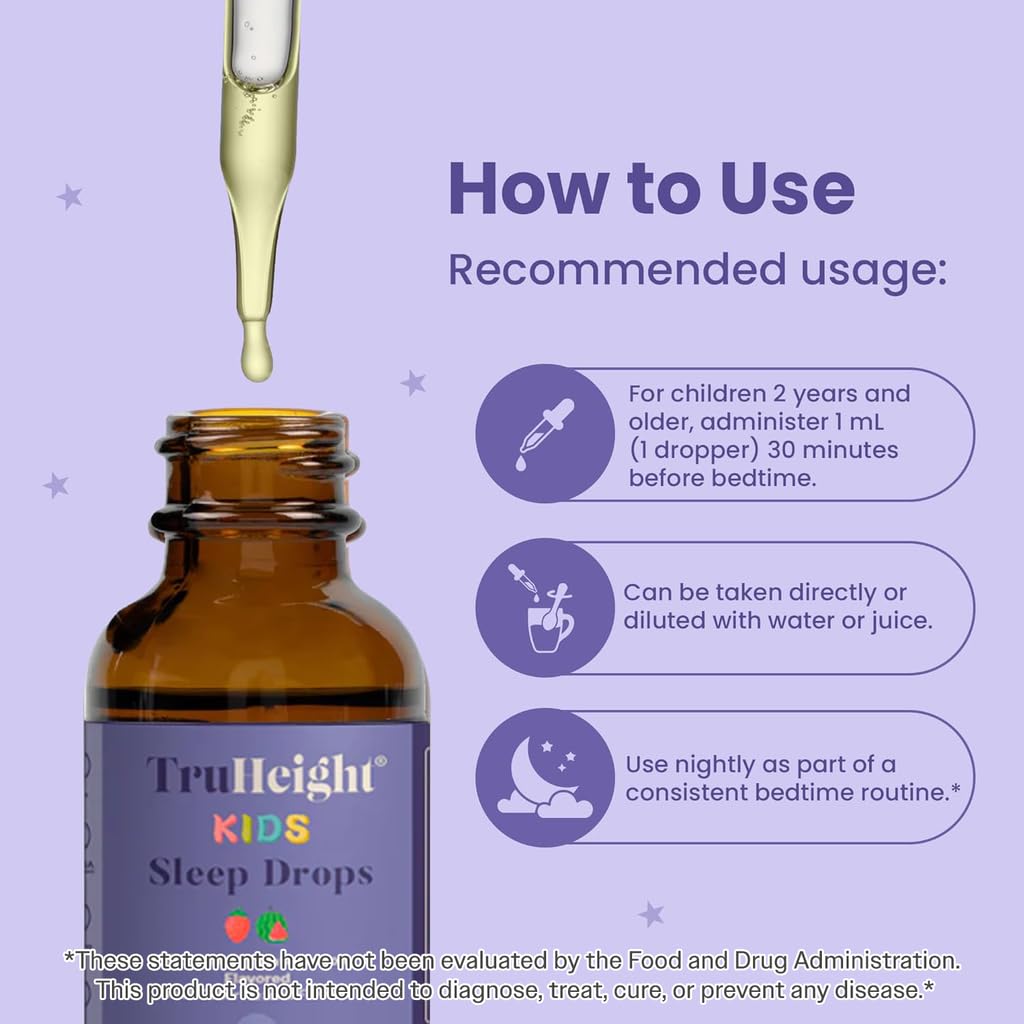 Flacon de Tincture de Sommeil TruHeight avec étiquette visible
