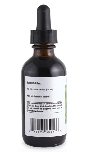 Flacon de Tincture de Sureau avec étiquette visible