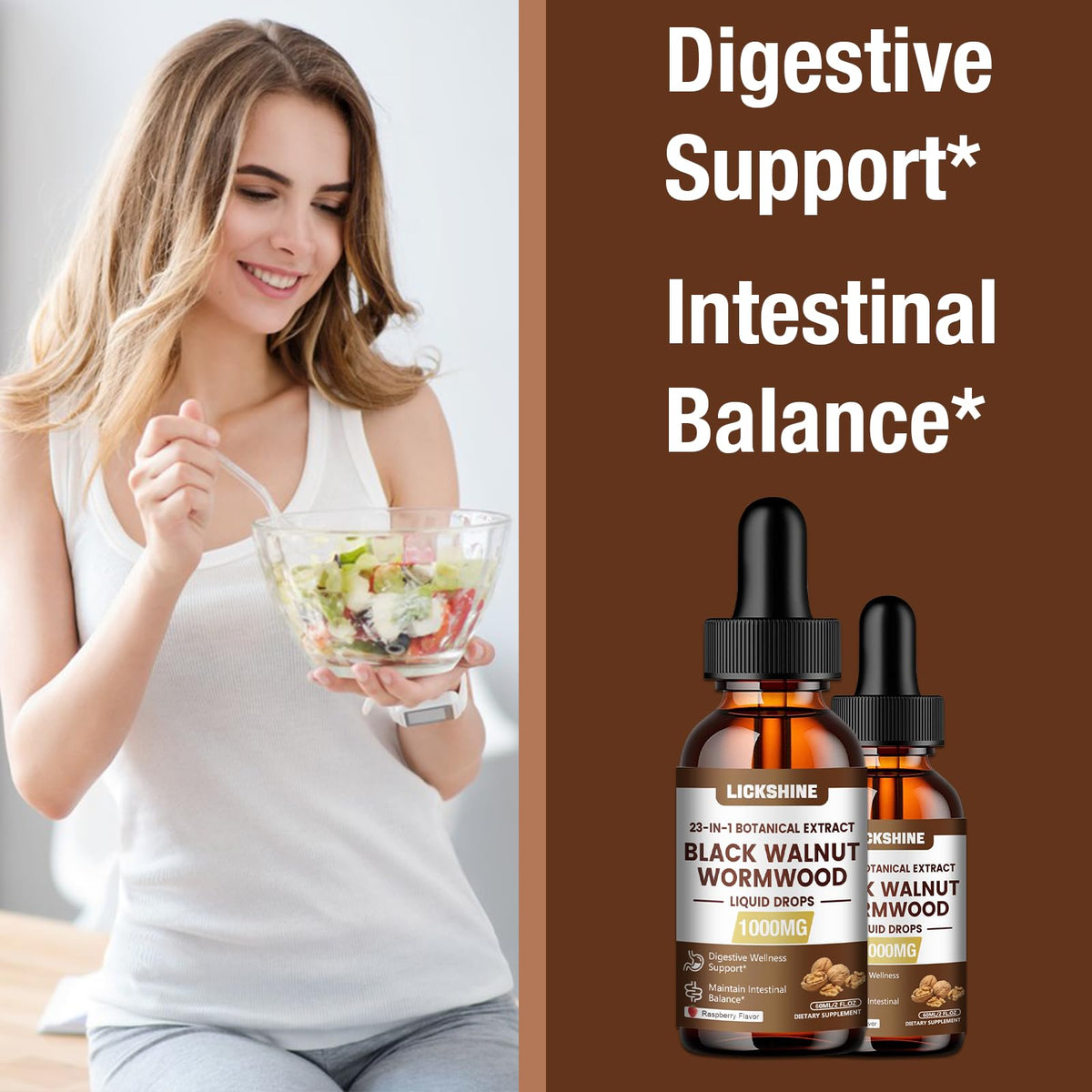 Flacon de tincture Lickshine 1000MG avec goutte à goutte