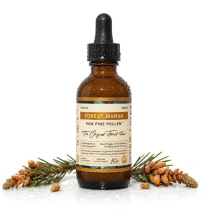 Flacon de Tinture de Pollen de Pin Brut RAW 2 oz vue de face