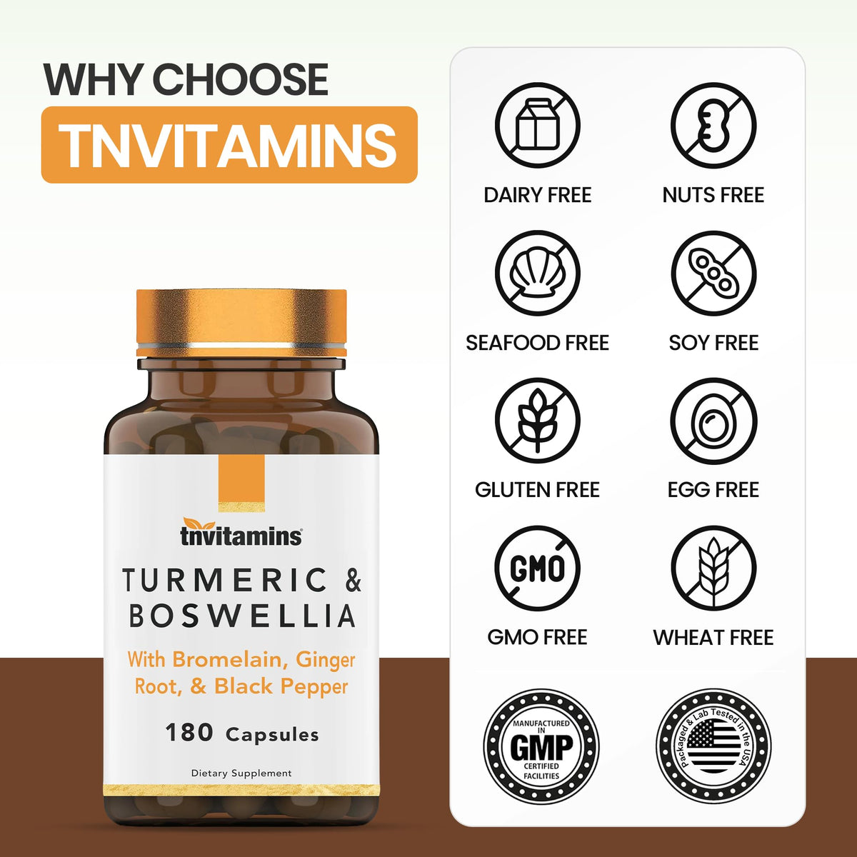 Flacon de tnvitamins Complexe Curcuma et Boswellia avec un verre d'eau