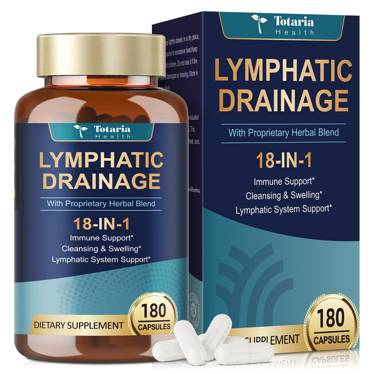 Flacon de Totaria Drainage Lymphatique 180 capsules vue de face