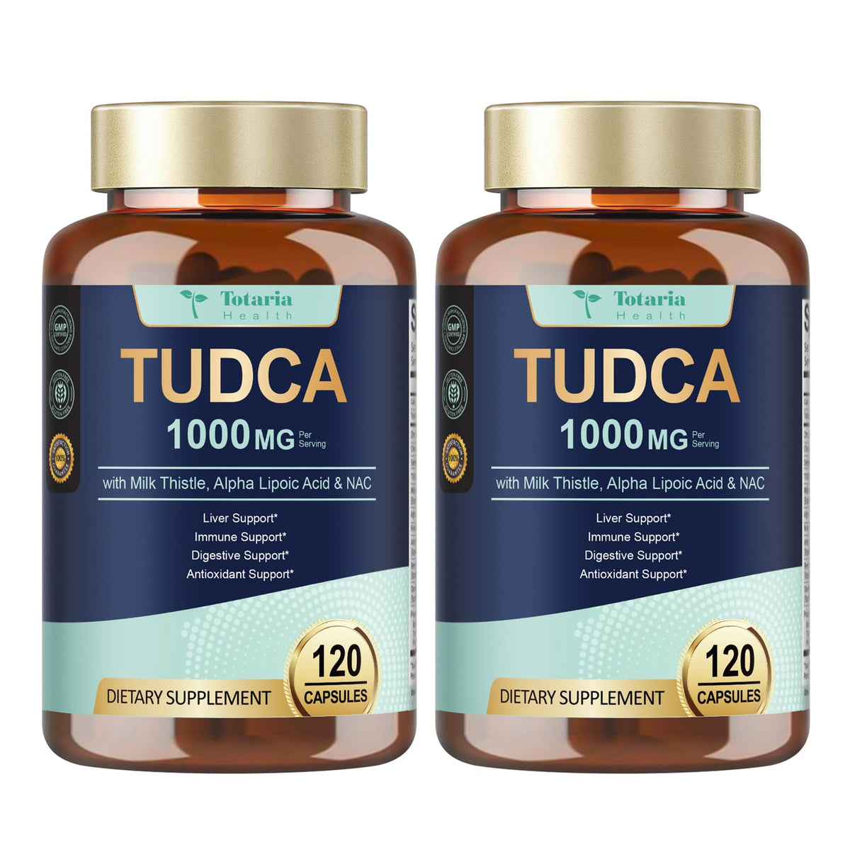 Flacon de Totaria TUDCA 1000mg avec 120 capsules
