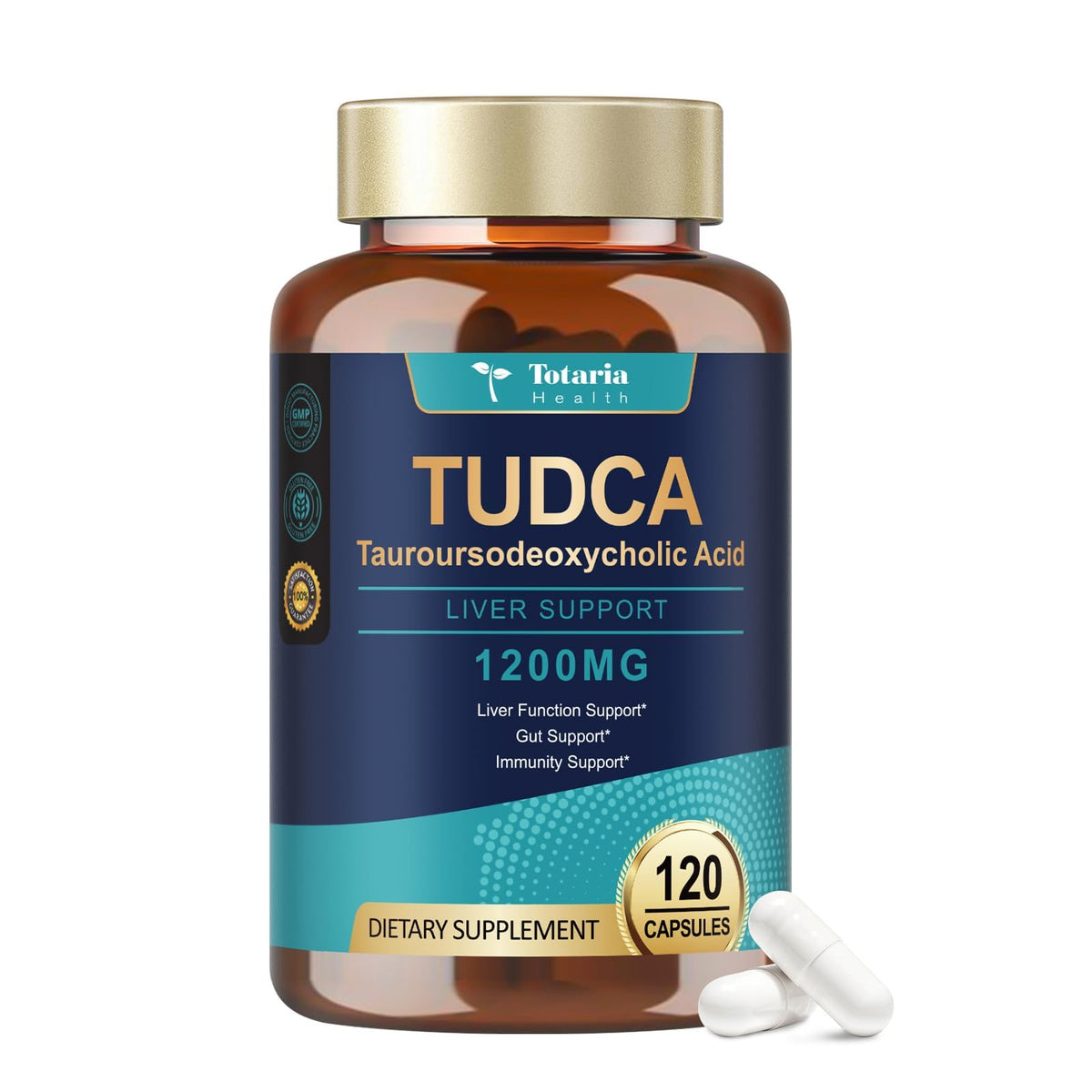 Flacon de Totaria TUDCA 1200mg avec 120 capsules