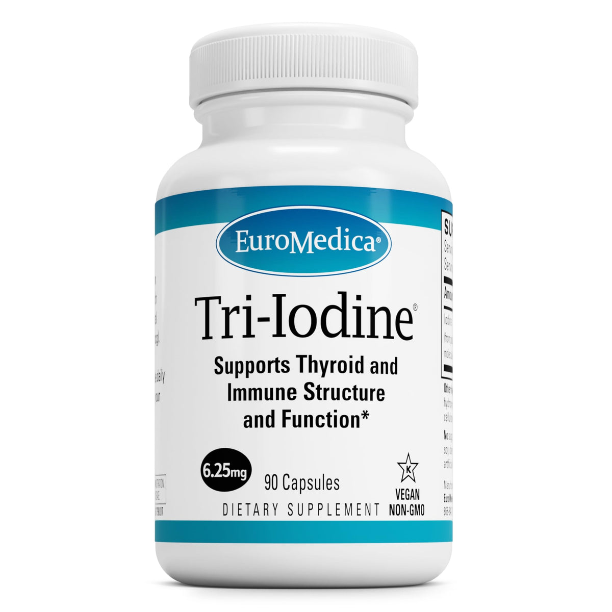 Flacon de Tri-Iodine EuroMedica avec 90 capsules